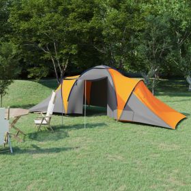 vidaXL Camping Tent 6 Persons Gray and Orange