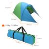 4-Person Double Layer Family Camping Tent Outdoor Instant Cabin Tent for Hiking Backpacking Trekking Blue & Green